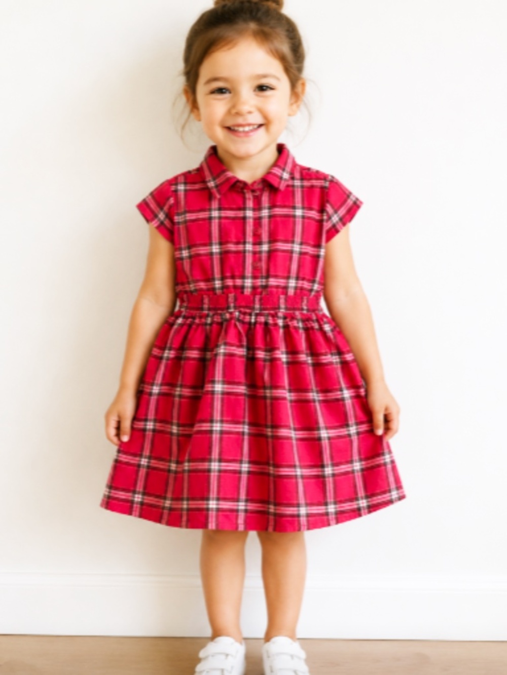 Kidkanai Girl's !00% Cotton Plaid Dress Size 3